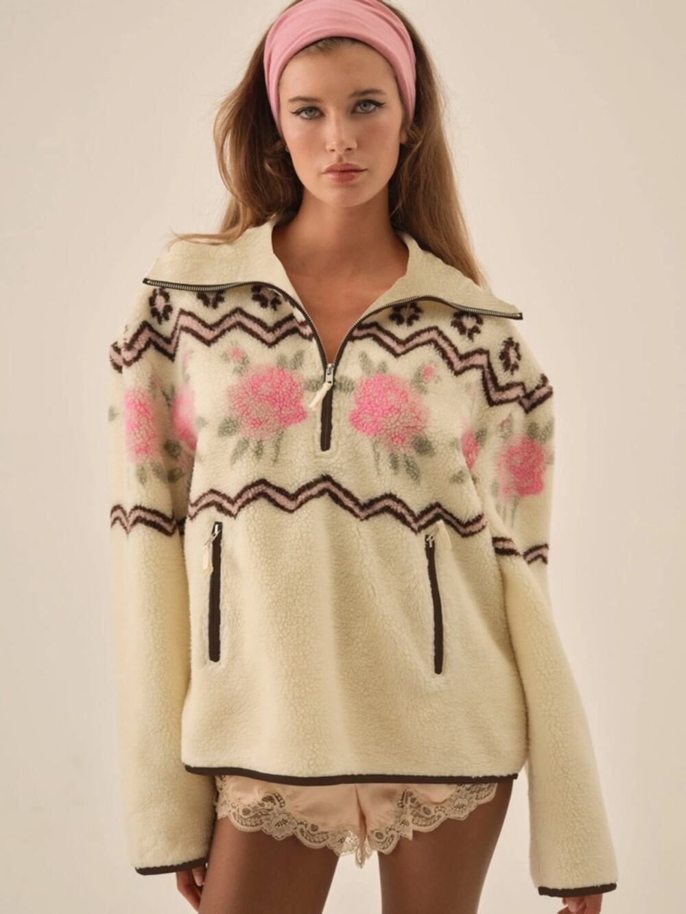For Love & Lemons Posey Sherpa Pullover